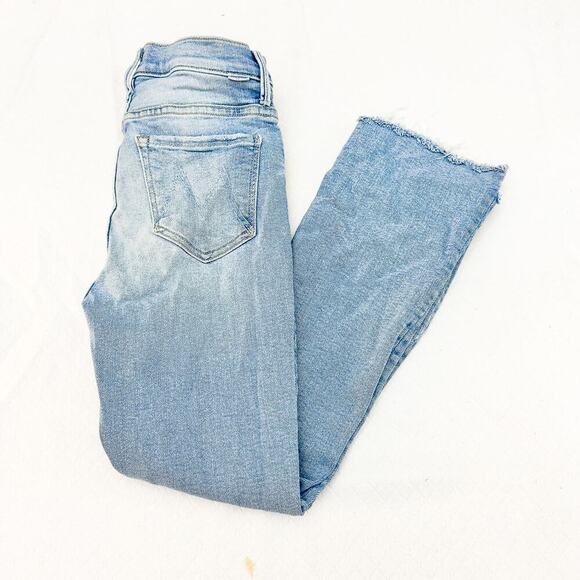 Mother The Insider Crop Step Fray Limited Edition Light Wash Denim Jeans Size 25 - Picture 11 of 11